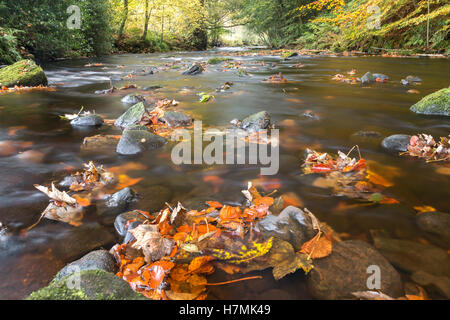 River Washburn, longue exposition. Banque D'Images