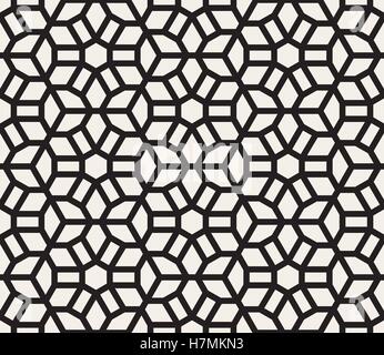 Seamless Vector Lignes noir et blanc motif grille Illustration de Vecteur