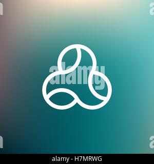 Cercle linéaire minimaliste vecteur tourbillon Connexion logo en forme de triangle dans un style moderne et simple, Sign Illustration de Vecteur