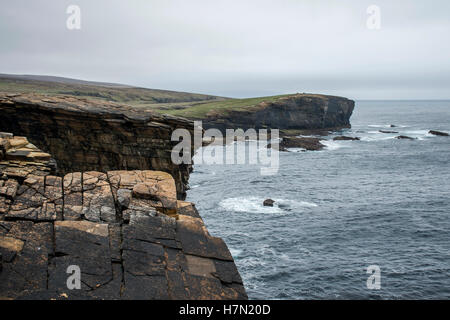 Panorama de la côte des Orcades paysage falaise Yesnaby Banque D'Images