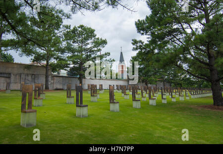 Oklahoma Oklahoma City OK, l'OKC, catastrophe historique bombardement OKC reste à l'OKC Memorial attentat qui s'est produit le 19 avril, 1995 Banque D'Images