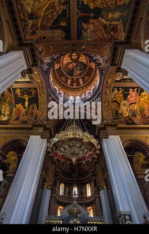 Héraklion. Intérieur de la cathédrale Agios Minas - Église orthodoxe grecque. La résidence de l'archevêque de Crète. Banque D'Images