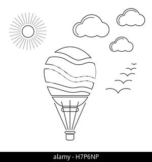 Icône linéaire de ballon à air Illustration de Vecteur