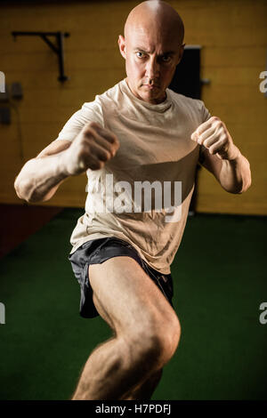 Portrait de pratiquer la boxe boxer Banque D'Images