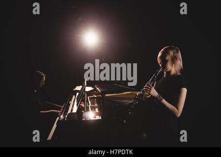 Élèves de clarinette et piano Banque D'Images