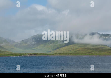 Alaska, archipel des Aléoutiennes, l'île Attu. Le point le plus à l'ouest des États-Unis. Banque D'Images