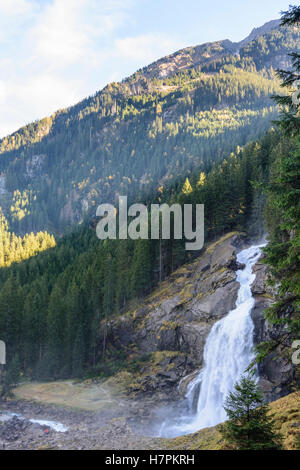 Krimml : Chutes de Krimml, cascade cycle inférieur, Tyrol, Salzbourg, Autriche Banque D'Images