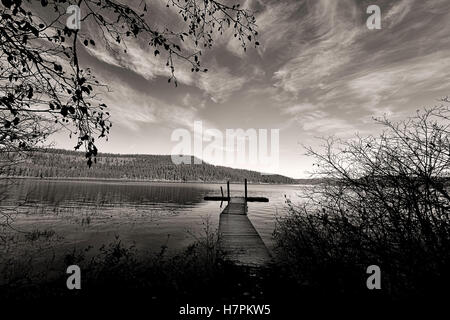 B&W de Chatcolet Lake dans l'Idaho. Banque D'Images