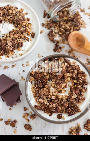 Granola au chocolat maison Banque D'Images