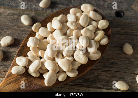 Blanc de chaux séchée bio pour bébé Haricots prête pour la cuisson Banque D'Images