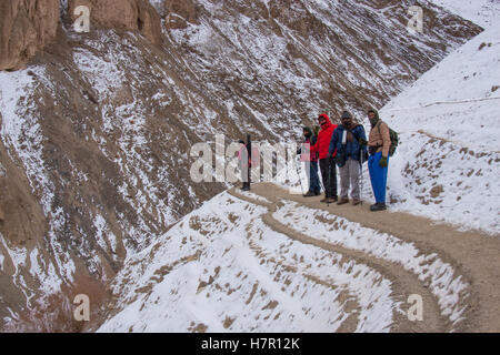 Le Ladakh Randonnée d'hiver Banque D'Images