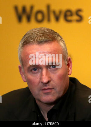 Nouveau gestionnaire de Wolverhampton Wanderers Paul Lambert au cours d'une conférence de presse à Molineux, Wolverhampton. Banque D'Images