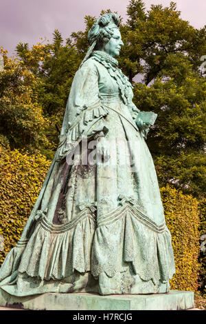 Queen Caroline Amalie Kongens Have statue, jardin, château de Rosenborg, Copenhague, Danemark Banque D'Images