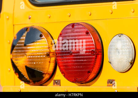 Feux stop sur American School Bus Banque D'Images