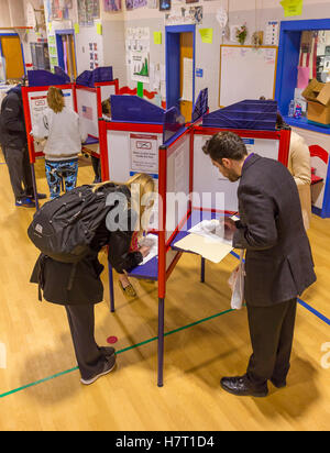 Arlington, Virginia, USA. Nov 8, 2016. Les électeurs votent, en milieu de matinée, le jour de l'élection présidentielle. Crédit : Rob Crandall/Alamy Live News Banque D'Images