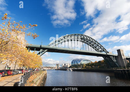 Tyne Bridge en automne, Newcastle upon Tyne, England, UK Banque D'Images