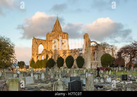 L'Abbaye de Crowland, Crowland, Lincolnshire, Royaume-Uni au lever du soleil le lundi 7 novembre 2016 Banque D'Images