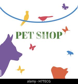 Animaux domestiques logo Vector Template Illustration de Vecteur
