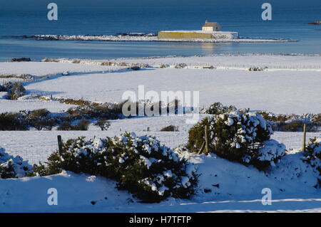 Plage de Porth Cwyfan, AberffRAW, Anglesey. Banque D'Images