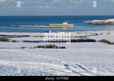 Plage de Porth Cwyfan, AberffRAW, Anglesey. Banque D'Images