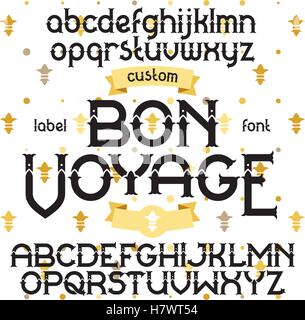 Bon Voyage de caractères rétro personnalisé Illustration de Vecteur