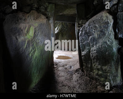 Bryn Celli DDU, Chambre Burial, Anglesey, pays de Galles du Nord, Banque D'Images