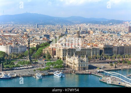 Vue aérienne du centre de Barcelone Banque D'Images