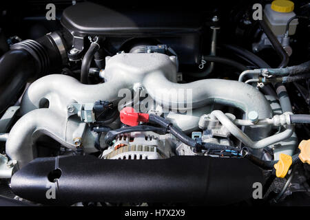 Le moteur de la voiture moderne close up Banque D'Images