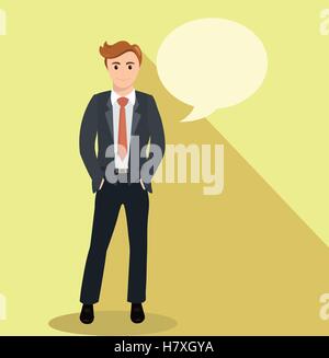 L'homme d'affaires et commandes les mains dans les poches Illustration de Vecteur