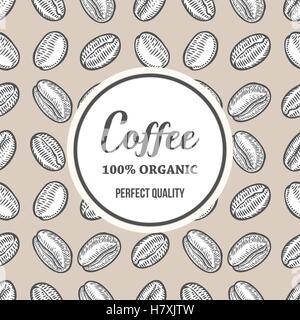 Café en grains main hand drawn vector illustration botanique de bannière. Décoration Café biologique doodle de la caféine de la nourriture. Ske gravure Illustration de Vecteur