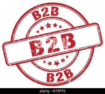 B2b rouge grunge stamp Illustration de Vecteur