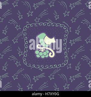 Noël et Nouvel An vintage ornate frame avec petit oiseau posé sur rowan tree branch symbole. Message d'illustration Doodle c Illustration de Vecteur