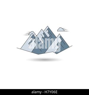Paysage de montagne l'icône. Logo d'illustration vectorielle, les sommets des montagnes Illustration de Vecteur