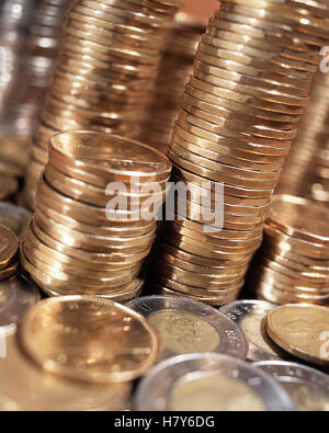 Pile de pièces de monnaie canadienne Banque D'Images