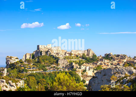 Les Baux de Provence village et château. La France, l'Europe. Banque D'Images