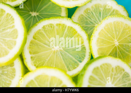 Close-up de tranches de citrons Banque D'Images