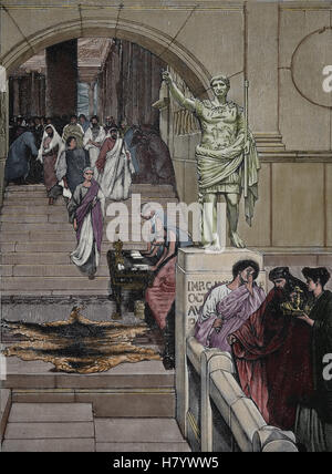 Marcus Vipsanius Agrippa (64 av. J.-C.-12 av. J.-C.). Gravure de la Ilustracion Espanola y Americana, 1882. Plus tard la couleur. Banque D'Images