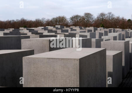 Holocaust Memorial pour les Juifs assassinés d'Europe, champ de stèles, Berlin Banque D'Images