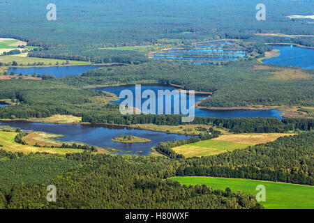 Vue aérienne à Caarpsee/ Lake Caarp, parc national de Müritz / Parc national de Müritz, Mecklembourg-Poméranie-Occidentale, Allemagne Banque D'Images