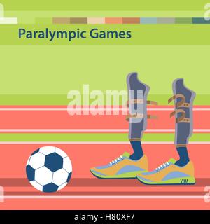 Jeux paralympiques d'été. Compétitions internationales de sports pour personnes handicapées. Les sportifs membres inférieurs. Télévision vector Illustration de Vecteur