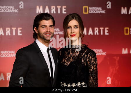 Roma, Italie. 05Th Nov, 2016. L'actrice argentine Clara Alonso avec l'acteur espagnol Diego Dominguez au cours de tapis rouge du premier ministre de Mars, la plus grande production jamais réalisé par le National Geographic Crédit : Matteo Nardone/Pacific Press/Alamy Live News Banque D'Images