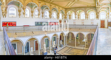 Panorama de la galerie supérieure de la Carthage Prix du Musée national du Bardo, Tunis Banque D'Images