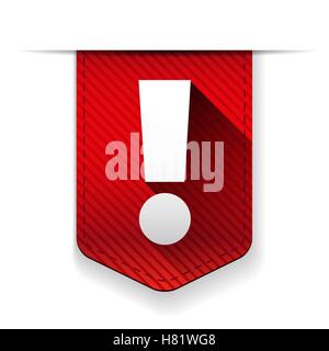 Point d'exclamation rouge ruban vector Illustration de Vecteur