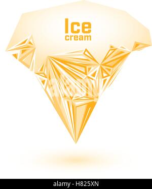 La crème glacée géométrique dans un style très tendance Illustration de Vecteur