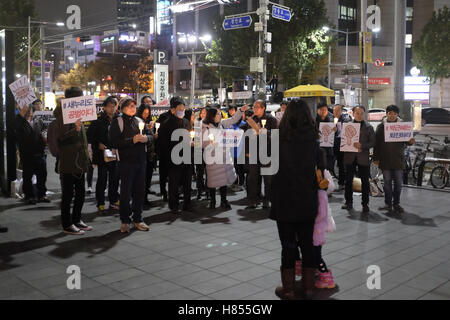 Manifestations contre le président Park Guen-hye à Séoul, Corée du Sud. Les protestataires réclament sa démission Banque D'Images