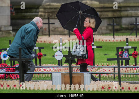 Londres, Royaume-Uni. 10 Nov, 2016. Le duc d'Édimbourg, membre à vie, Royal British Legion, accompagnée par le prince Harry, visitez le Domaine du souvenir à l'abbaye de Westminster - 10 novembre 2016, Londres. Crédit : Guy Bell/Alamy Live News Banque D'Images