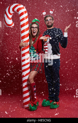 L'abondance de la neige au temps de Noël Banque D'Images