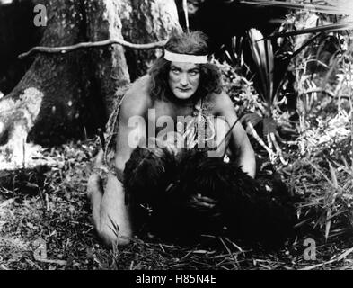 Der Affen (Tarzan, TARZAN DES SINGES) USA 1918 s/w, Regie : Scott Sidney, ELMO LINCOLN, Ausdruck : Stummfilm, Stirnband Banque D'Images