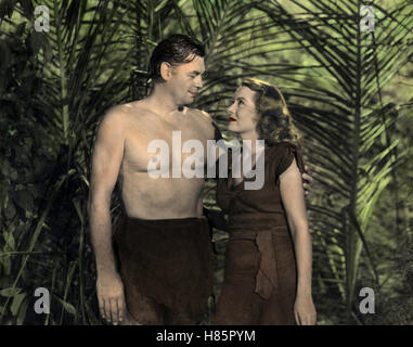 Dans Tarzan Gefahr, (TARZAN ET LES SIRÈNES) USA 1948 s/w, Regie : Robert Florey, Johnny Weissmüller, BRENDA JOYCE, Lendenschurz Lederkleid Ausdruck :, Banque D'Images