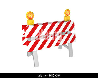 Rendu 3d obstacle routier isolated on white Banque D'Images